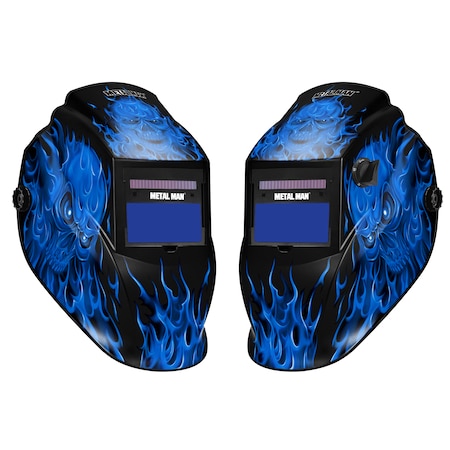 Metal Man Auto Darkening Welding Helmet - Blue Skull ASF8650SGC